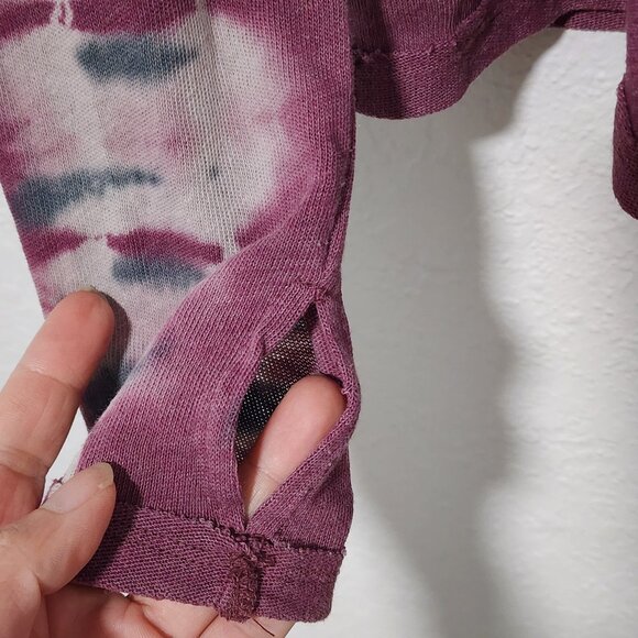 We The Free People Mock Neck Top Medium Tie Dye Night Fall Color Psychedelic - Picture 3 of 7